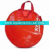 handled fabric red bag with printing and lamination