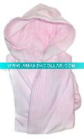 pink kids hooded bathrobe