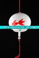 white glass printed Wind chime