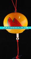 orange glass printing Wind chime