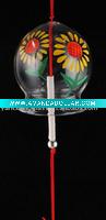 Glass flower printing wind chime
