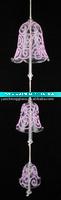 Glass wind chime with pink decoration pattern