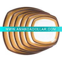 Assorted melamine square plate