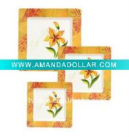 Wholesale melamine square plate; flower pattern
