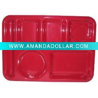 red melamine tray ( divided)