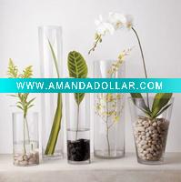 Tall Cylinder Glass Vase