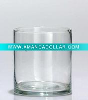 Wholesale mouth blown clear cylinder glass vases