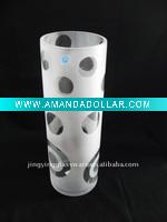 cylinder glass vase in new fashion for home decoration bright glass with sand blasting surface