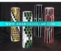 Wholesale modern cylinder glass mirrored mosaic vase
