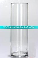 Wholesale mouth blown clear round vase