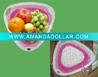 Wholesale Plastic fruit colander,flexible vegetable washing basket