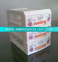 3 layers small plastic drawer