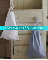 Softened solid color linen Laundry bag