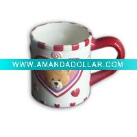 Popular heart shape ceramic coffee cup