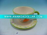 ceramic coffee mug with saucer