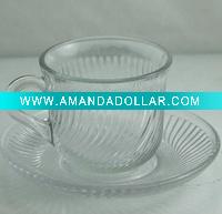 Clear Glass Coffee Tasse Handled cup