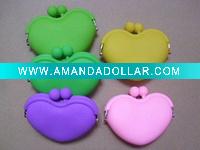 Wholesale Heart shape Mini purse,beautiful silicone coin purse,colourful silicone purse
