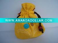 Wholesale yellow mini pouch, coin bag,canvas bag,purse,travel bag