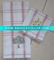 100% cotton embroidery kitchen towel