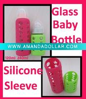 Wholesale 2011 Promotion Baby Bottle Sleeve,Feeding Bottle Sleeve,Glass Baby Bottle+Silicone Sleeve
