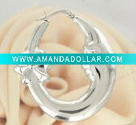 Wholesale moon shaped stainless steel clip earrings