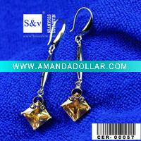 clip earring with ring brass material,