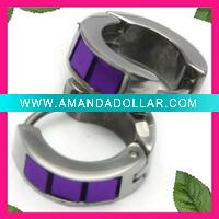 Wholesale fashion cheap clip purple crystal stone earrings