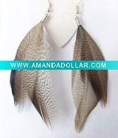 Wholesale elegant plain feather earrings