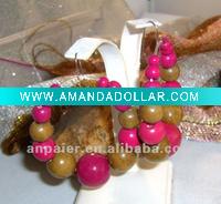 Wholesale Vintage Wood Beads Hoop Earrings