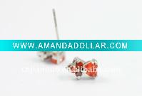 Wholesale Red lovers charm diamond brass earrings hot sales