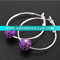 Wholesale Fashion shamballa hoop earrings