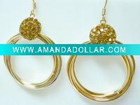 Wholesale Fashional gold plated lady's crystal earring