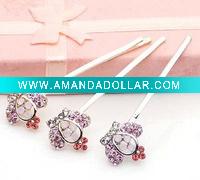Wholesale Charming Rhinestone Crown Alloy hair ornament Hairpins