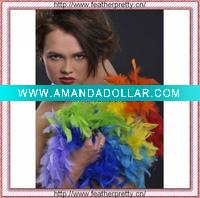 Wholesale One Fashion Bright Rainbow Multi-Coloured Feather Boa For Women