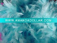 Turquoise turkey feather boa