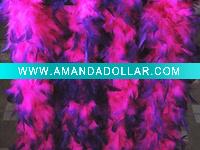 Wholesale Mixed colors turkey feather boa, party costume feather boa