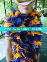 Mixed colors Turkey Chandelle Marabou feather boa, Decorative dyed Chandelle boa