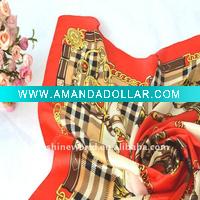 Wholesale new fashion checked print silk scarf