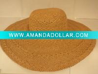 Women handmade paper floppy straw hat