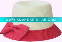 Wholesale fashion design beautiful girl bucket straw hat