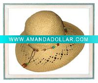Yellow ladies floppy straw hat