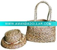 straw hat and bag