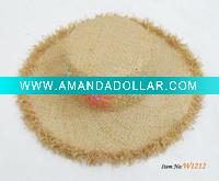 Fashion orange ladies' raffia floppy straw hat