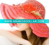 Wholesale Flower women's summer hat straw hat beach hat sun hat