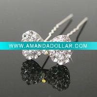 Wedding Rhinestone Bow Hair Pins