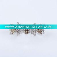 Wholesale Promotional Fashion Metal Hair Bow Clip With Crystal ,Alloy Diamond Hairgrip Mix With 6 Colors
