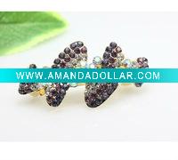 Delicate Multi-colored Crystal Bow Barrette