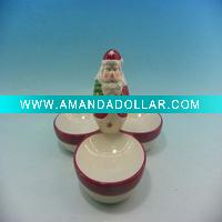 Wholesale Christmas gift santa pattern ceramic dishes/plates
