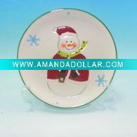 Christmas gift snowman pattern ceramic dishes/plates