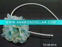 Wholesale HOT SELLING GIRLS' BEADED HAIR BAND W/ CHIFFON FLOWER